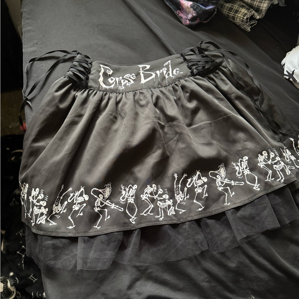 Hot Topic Black Bubble Mini Skirt Ruffled Tiered
